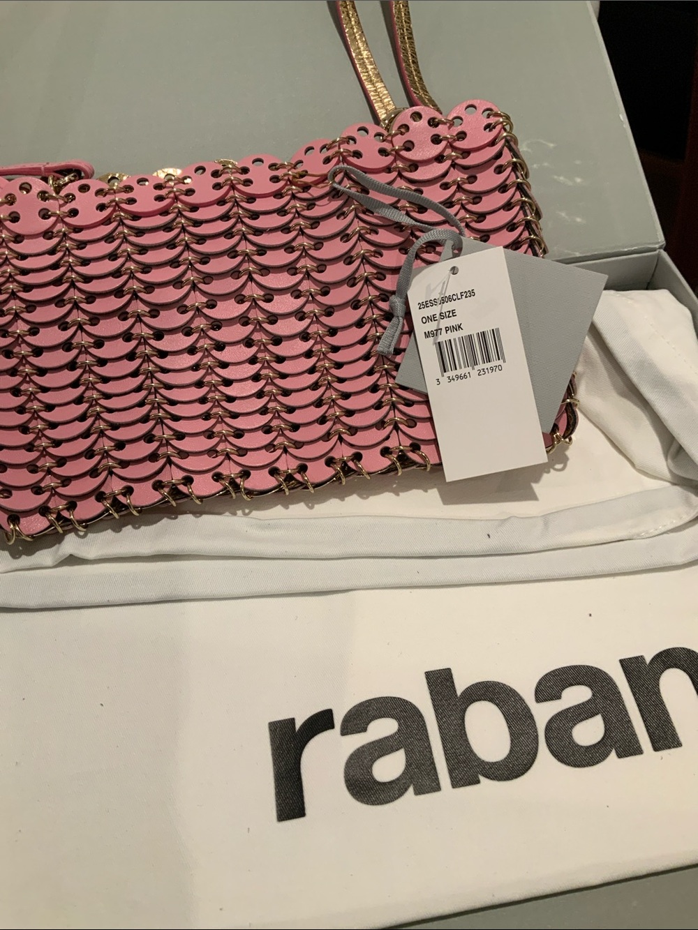 Paco Rabanne Pink Gold-Link Shoulder Bag - Picture 4 of 5